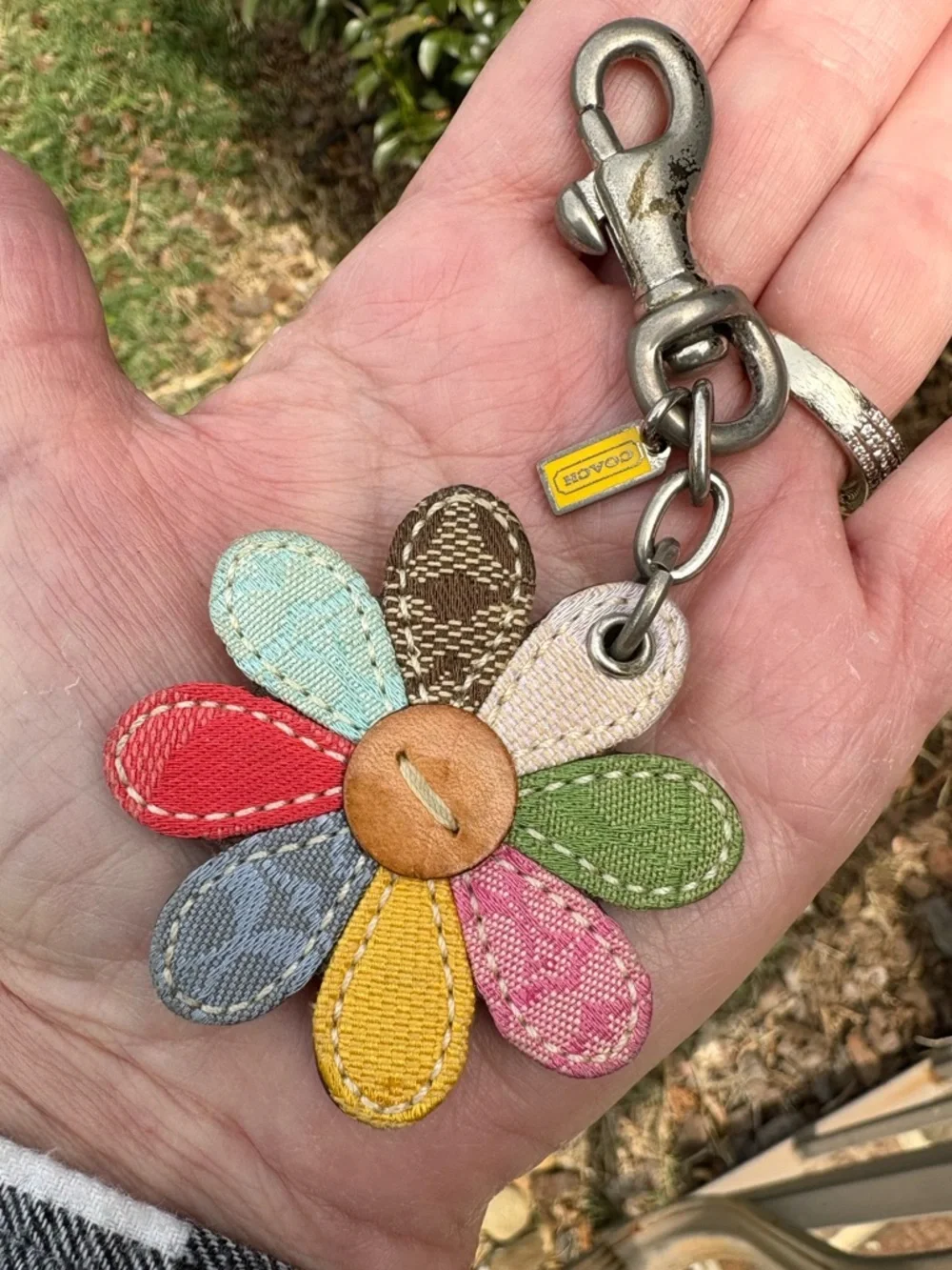 Coach Y2k Signature Patchwork Flower Charm - Picture 1 of 6